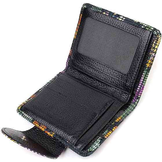 Оригинальное женское портмоне среднего размера из натуральной фактурной кожи CANPELLINI 21804 Разноцветное Киев