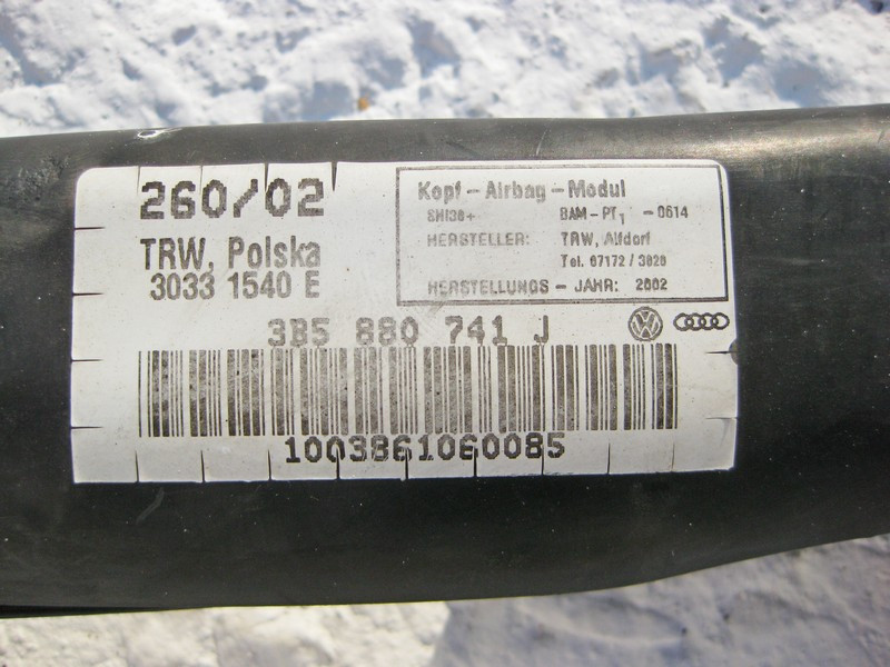 VAG  3B5880741J Стельова ліва подушка безпеки VW Passat B5 Одеса - фото 4