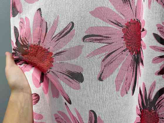 Тюль VR-Textil 1170т Flora Батист Білий з рожевим 400х270 см (42-1400) Київ