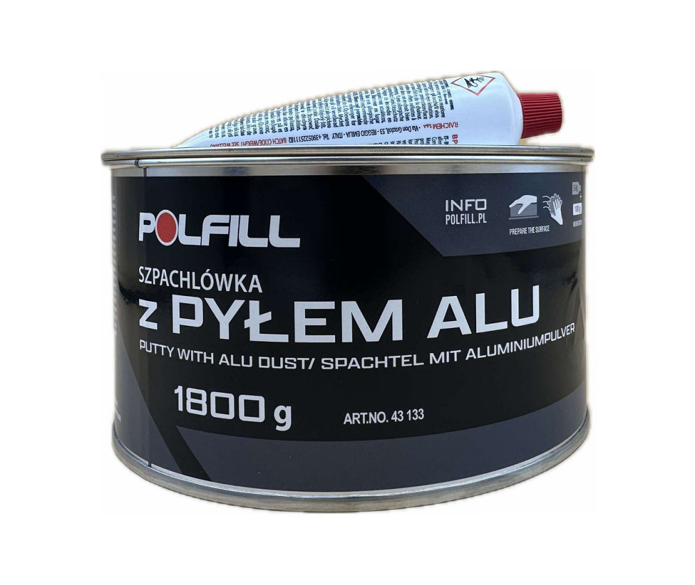 Шпаклівка з алюмінієм + затв. 1,8кг сіра Polfill Киев - изображение 1