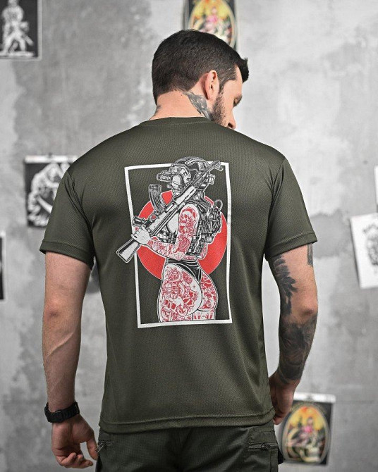 Тактическая потоотводящая футболка NECRON девушка олива ДЛ6381 Одесса - изображение 1