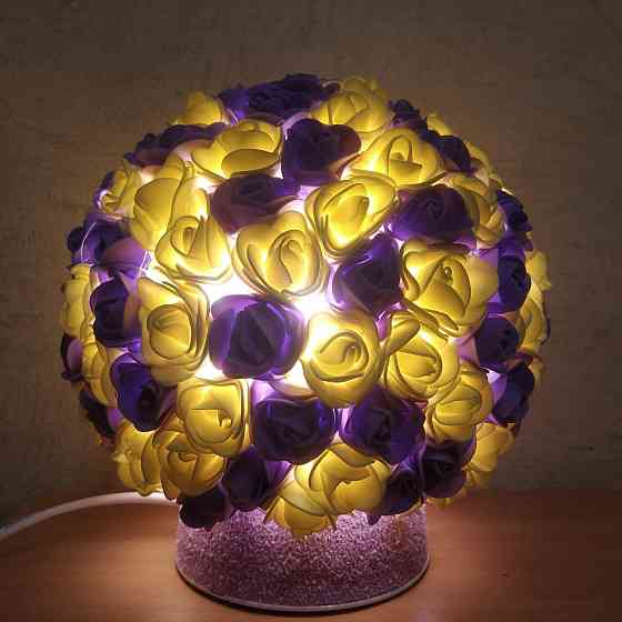 Світильник-нічник "Букет жовто-бузковий троянд" Дніпро