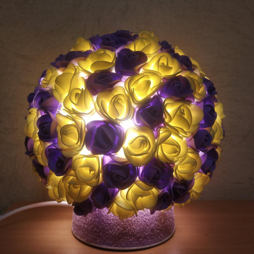 Світильник-нічник "Букет жовто-бузковий троянд" Дніпро - фото 4