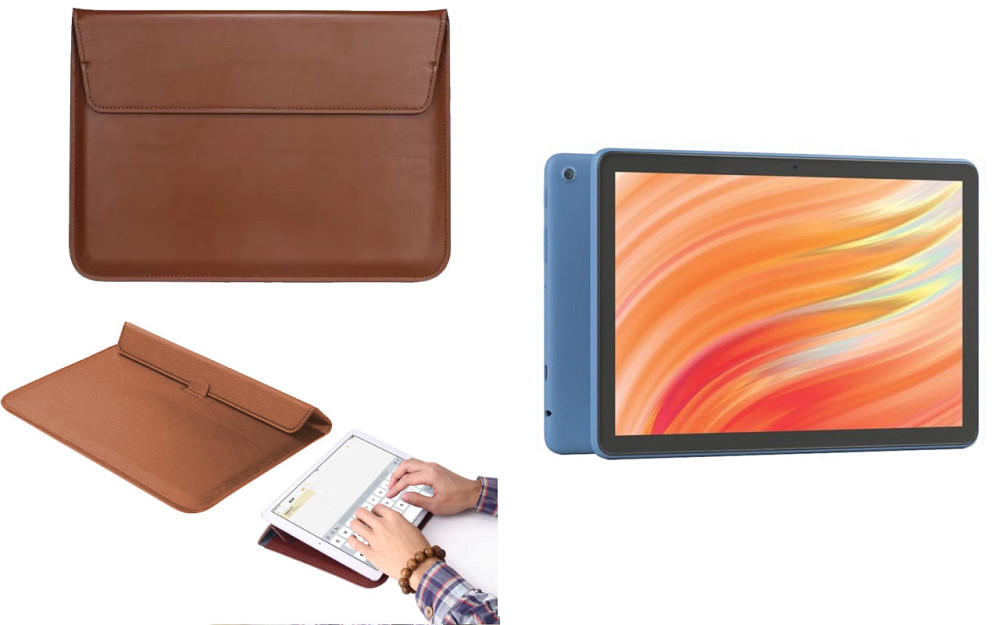 Чехол-конверт VitoCase для Amazon Fire HD 10 (13th gen), с функцией подставки для планшета Коричневый Киев - изображение 1