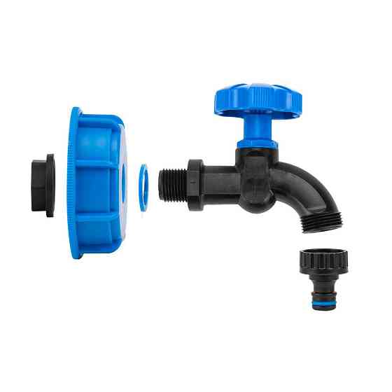 Набір IBC РВ S60x6, кран, нейлон РЗ 1/2" на шланг 5/8", 1/2" + ніпель, IBCS60-WL-K112 Київ