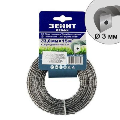 Жилка косильна Зеніт &quot;ПРОФІ&quot; &quot;Подвійна з кордом&quot; 3,0 мм x 15 м (40730015) Вінниця - фото 1
