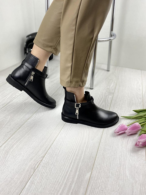 Черевики жіночі Milanti чорні натуральна шкіра висота 12см розмір 36 (3201) Коломыя - изображение 7