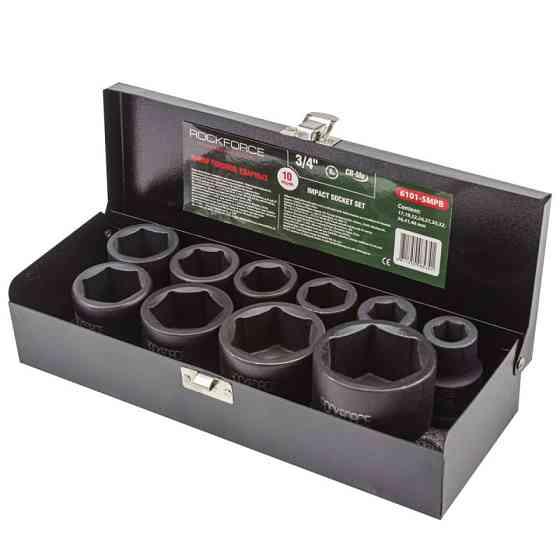 Набір ударних головок 3/4'' 10пр. (6гр. - 17,19,22,24,27,30,32,36,41,46мм) у кейсі Одесса