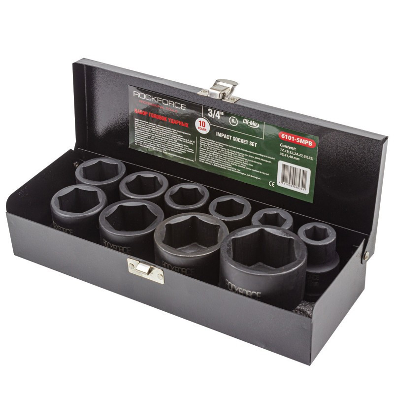 Набір ударних головок 3/4'' 10пр. (6гр. - 17,19,22,24,27,30,32,36,41,46мм) у кейсі Одесса - изображение 3