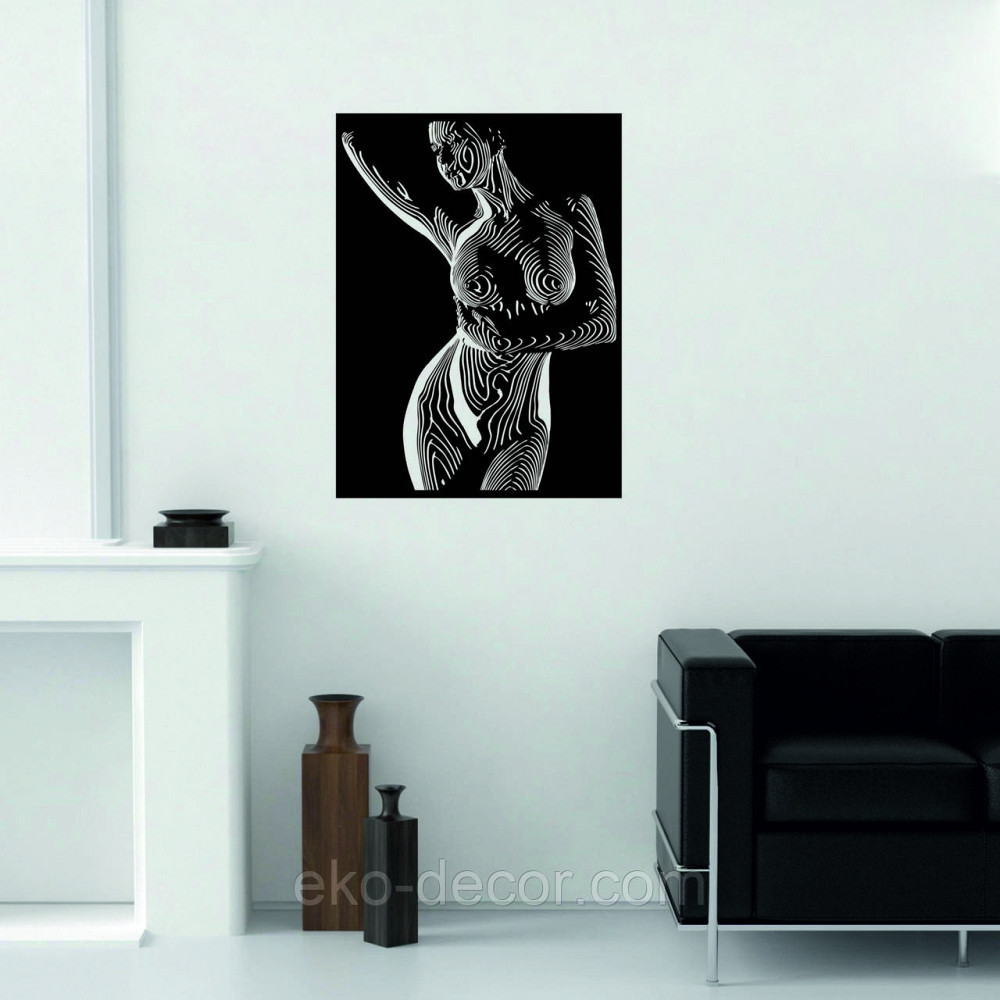 Декоративне настінне Панно «Жіноче тіло», Декор на стіну 90*66 см, Чорний Київ - фото 9