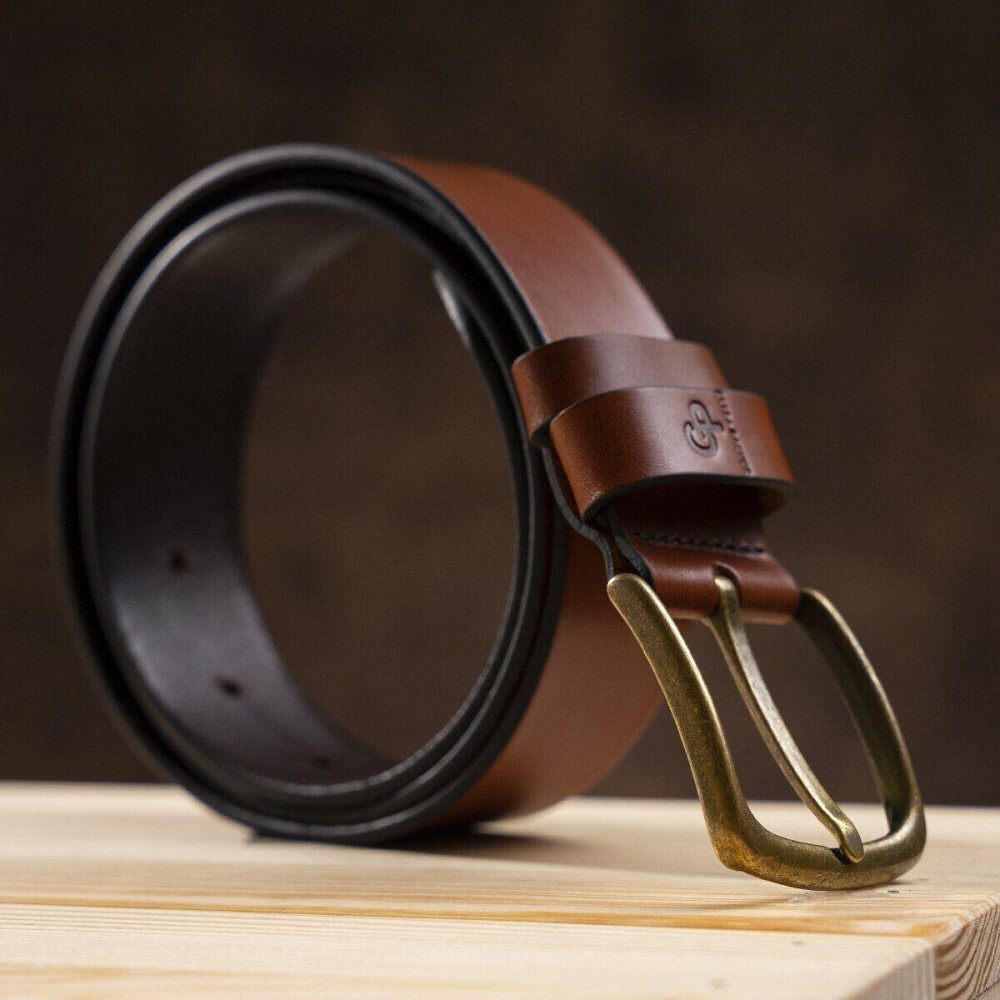 Ремень мужской Grande Pelle 11060 Коричневый Киев - изображение 7