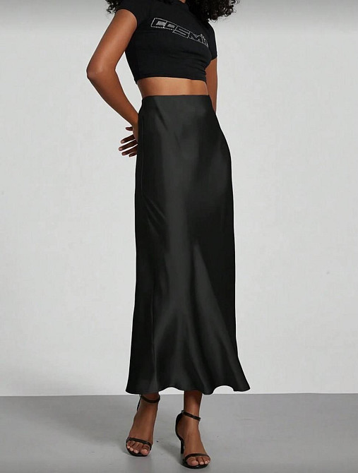 Женская романтичная юбка на резинке из шелка армани 48/52 Одесса - изображение 2