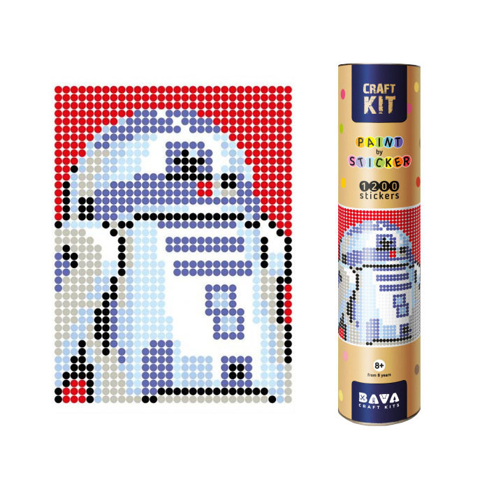 Картина по номерам стикерами в тубусе 