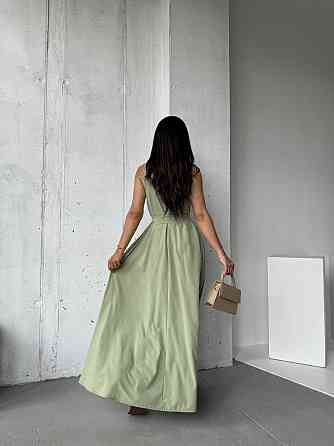 Жіночий літній сарафан максі "Charlotte" оптом | Норма і батал Оливковий, 50-52 Київ