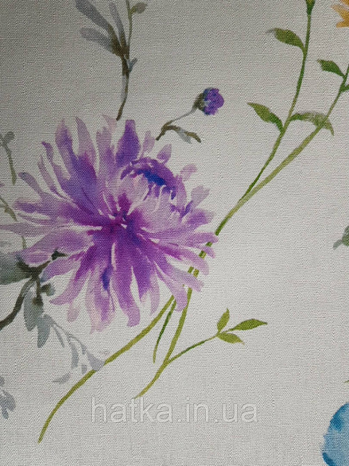 Шпалери вінілові на флізелін Marburg Shades квіти прованський стиль бузкові сині коричневі червоні на білому Київ - фото 4