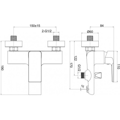 Змішувач Cersanit SUARO для ванни та душу (S951-240) Вінниця - фото 2