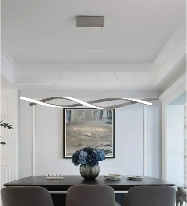 Світлодіодна люстра Хвиля PJ802 (Сірий) 100см Київ - фото 1