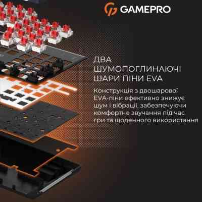 Клавіатура GamePro Genesis Metallic MK144B Outemu Red Switch USB UA Black (MK144B) Вінниця