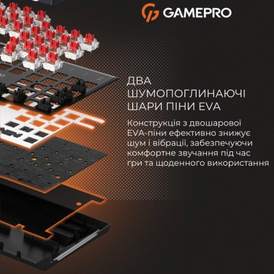 Клавиатура GamePro Genesis Metallic MK144B Outemu Red Switch USB UA Black (MK144B) Винница - изображение 5
