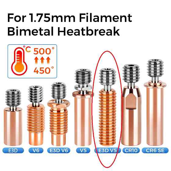 Горло (термобар'єр) TWO TREES E3D V5 високотемпературне біметалеве для 3д принтерів Київ