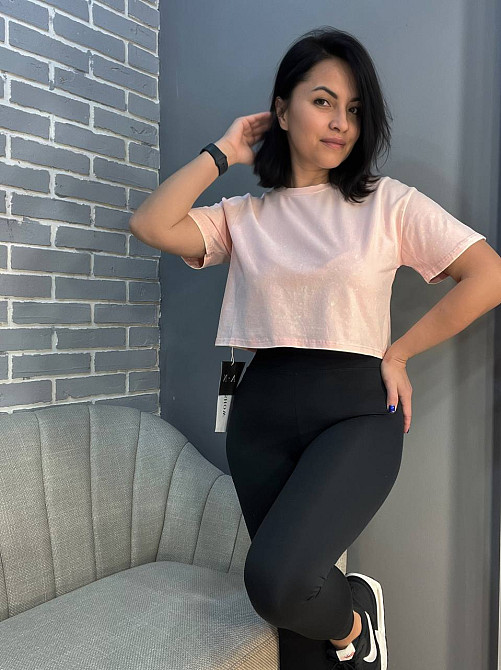 Футболка жіноча A-N 2308 варена тай-дай коротка широка кроп-топ one size рожева, рожевий, one size Київ - фото 1