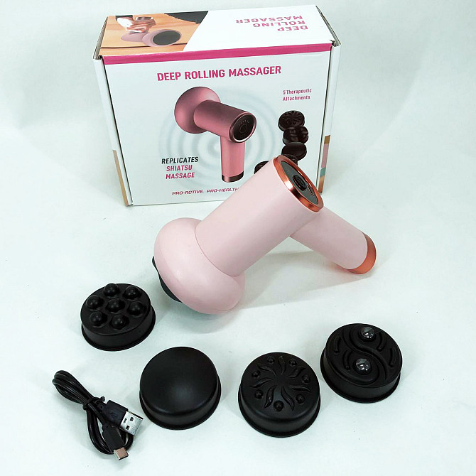 Массажер для тела мощный массажер Deep Rolling Massager, Вибро для шеи Массажер-подушка PD-27 Львов - изображение 2