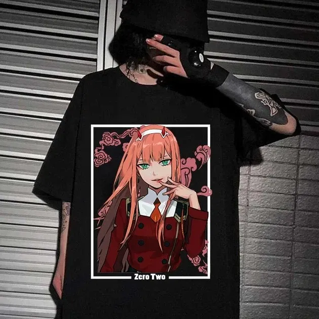 Футболка с аниме принтом Милий у Франкси 02 Размер оверсайз (S/M/L) Черный AnimeT1054 Днепр - изображение 1