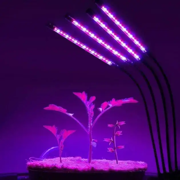 Світлодіодна фітолампа GrowLight 85 LED 4 головки Full Spectrum з таймером 4/8/12 год, пультом, регульованим штативом USB Київ - фото 9