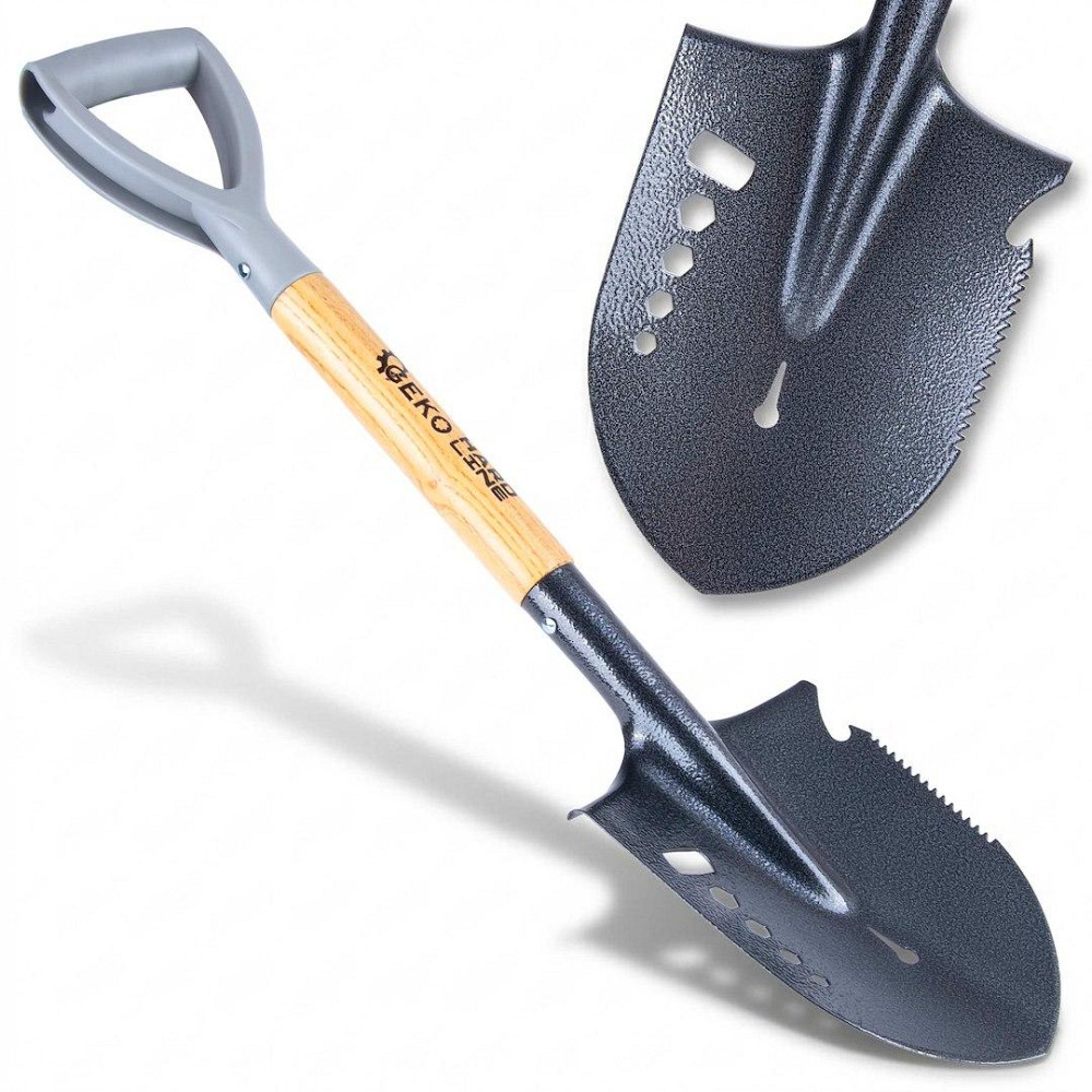 Лопата-рискаль вкорочена (саперка) "GeKo" з дерев'яним держаком 16,5х22/ 70 см Стрий - фото 1