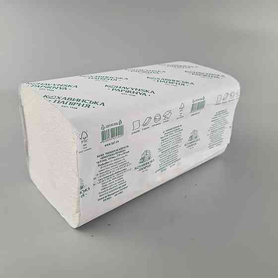 Полотенце бумажное v-складка белое(150листов) 230*210 2 шар. 'Кохавинська папірня