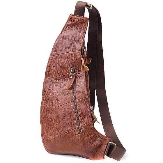 Мужская сумка с большим количеством карманов из натуральной кожи Vintage 22963 Коричневый Киев