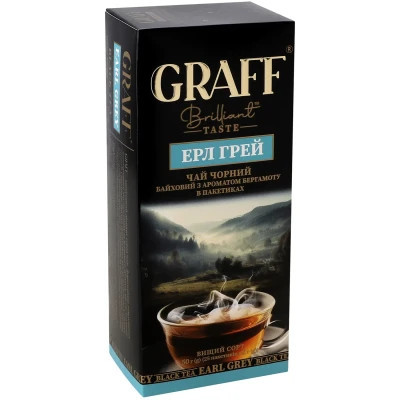 Чай Graff Earl Grey с бергамотом 25х2 г (4820279610078) Винница - изображение 1