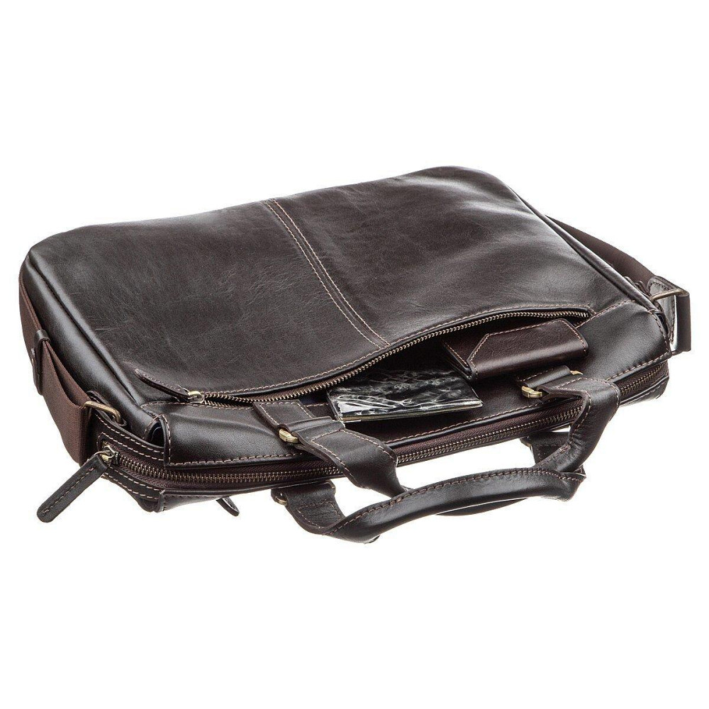 Сумка чоловіча SHVIGEL 11138 шкіряна Коричнева Київ - фото 5