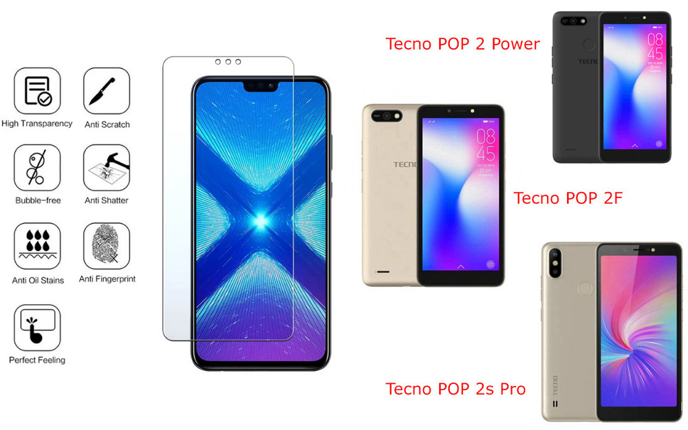 Захисне скло NeoGlass для Tecno POP 2 Power, POP 2F, POP 2s Pro – надпрозоре та стійке Київ - фото 4