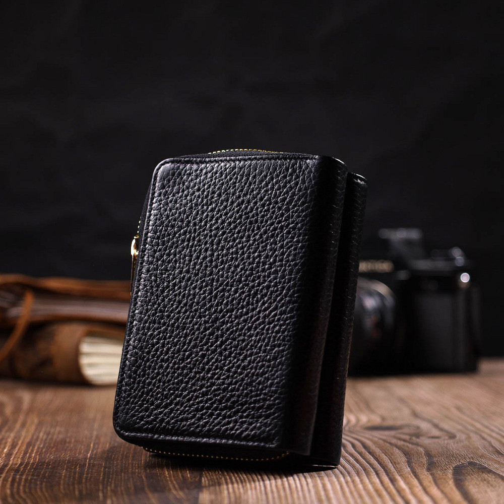 Жіноче портмоне в три складання з натуральної шкіри Tony Bellucci 22024 Чорний Київ - фото 2