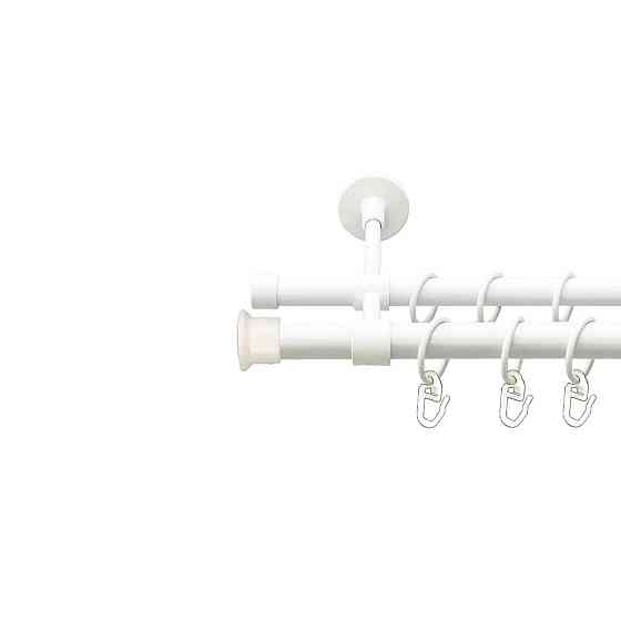 Карниз Orvit Дуо металевий дворядний закритий гладка труба кільце металеве Арктіс 19\16 мм 200 см Львов