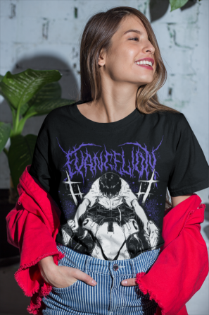 Футболка аниме Евангелион оверсайз (S/M/L) Черний AnimeJ0111 Днепр