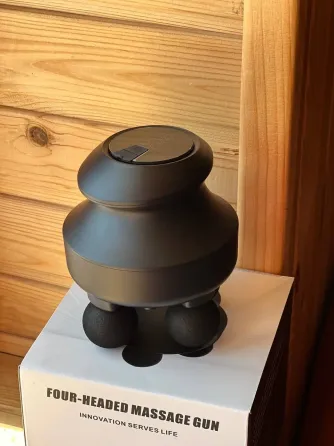 Минимассажер для глубоких тканей / Электрический ручной массажер с 4 головками для мышц спины, шеи, головы Коломия