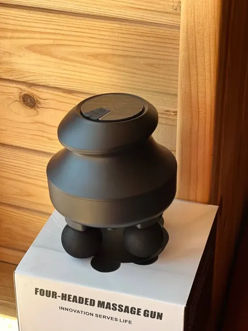 Минимассажер для глубоких тканей / Электрический ручной массажер с 4 головками для мышц спины, шеи, головы Коломия - фото 2