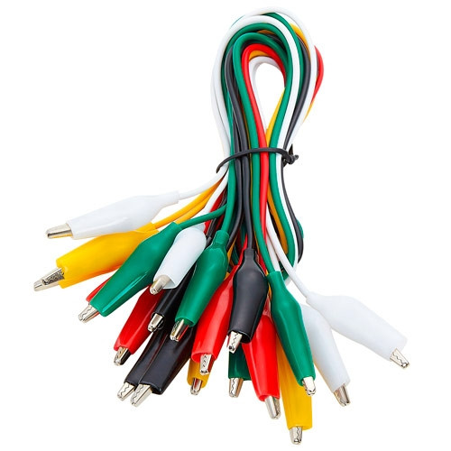 Зажим крокодил в изоляции на проводе 48см, 10шт, провода c крокодилами Винница - изображение 1