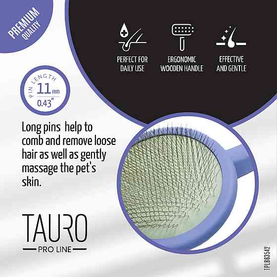 Tauro Pro Line Щітка дерев'яна кругла, зубці 11 мм, філетова, M, 9 х 19 см Киев
