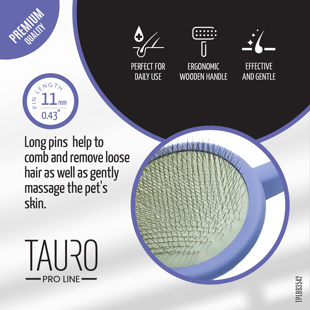 Tauro Pro Line Щітка дерев'яна кругла, зубці 11 мм, філетова, M, 9 х 19 см Киев - изображение 4