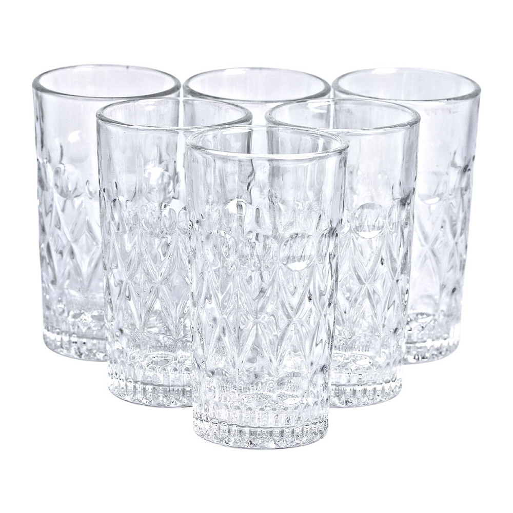 Набір фігурних склянок 6 шт. 300 мл скляні склянки для коктейлів, холодних напоїв HP-YH-14 Коломия - фото 1