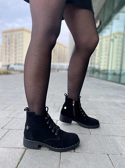 Черевики жіночі D and V чорні натуральна замша з хутром висота 12см підошва 3см (2979) Коломыя - изображение 5