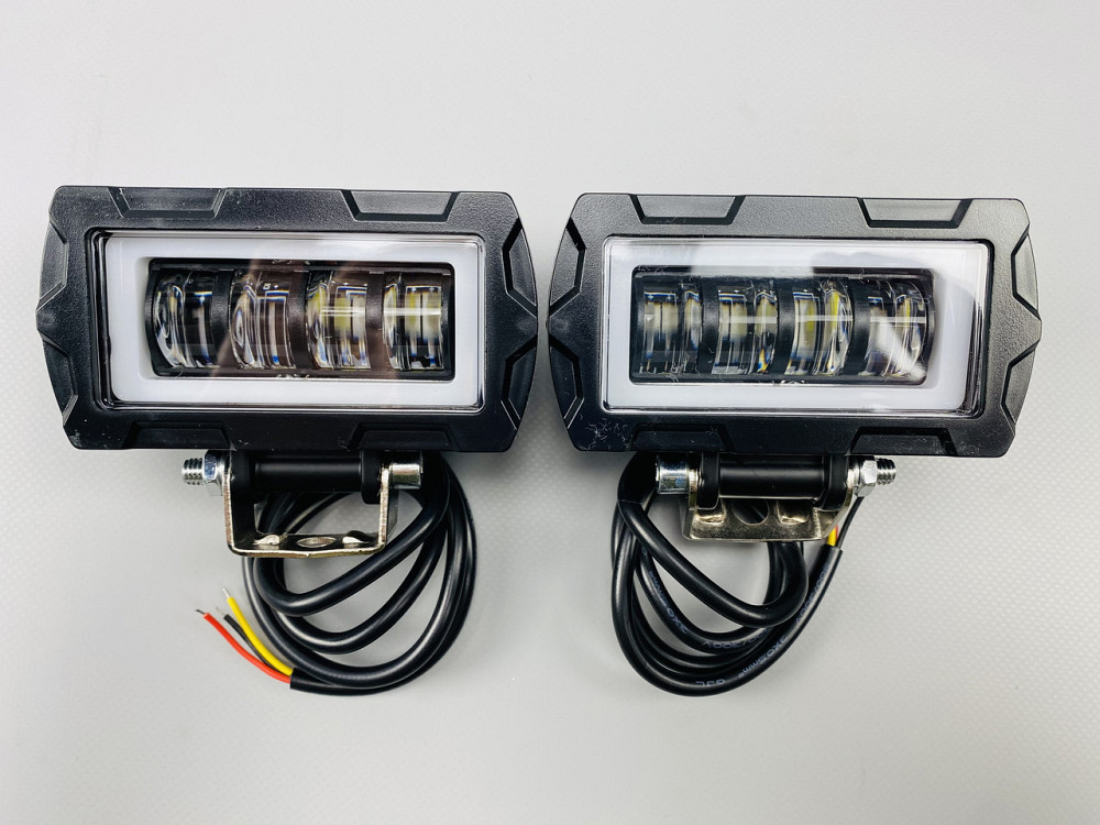 Фара LED прямокутна 6 Led діодів 3D лінза 9-32V 6000К, IP67 світлодіодна протитуманна фара Мукачево - фото 10