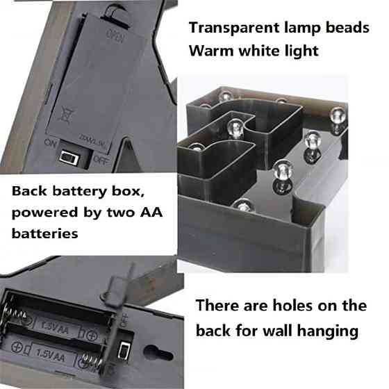 Літера з підсвіткою U об'ємна маленька 22 на 19 см чорний Київ