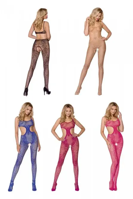 Бодістокінг з ажурної сітки із вирізами з боків та доступом Casmir CA002 чорний Львів - фото 7