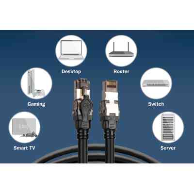 Патч-корд 1м, S/FTP, cat 8.1, AWG 24/7, LSZH, black Digitus (DK-1843-010) Винница