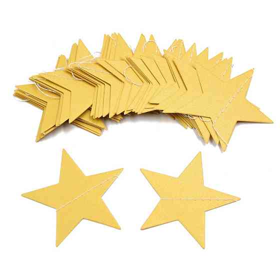 Гирлянда Звездочки на нитке 4 м на 65 мм желтый Киев