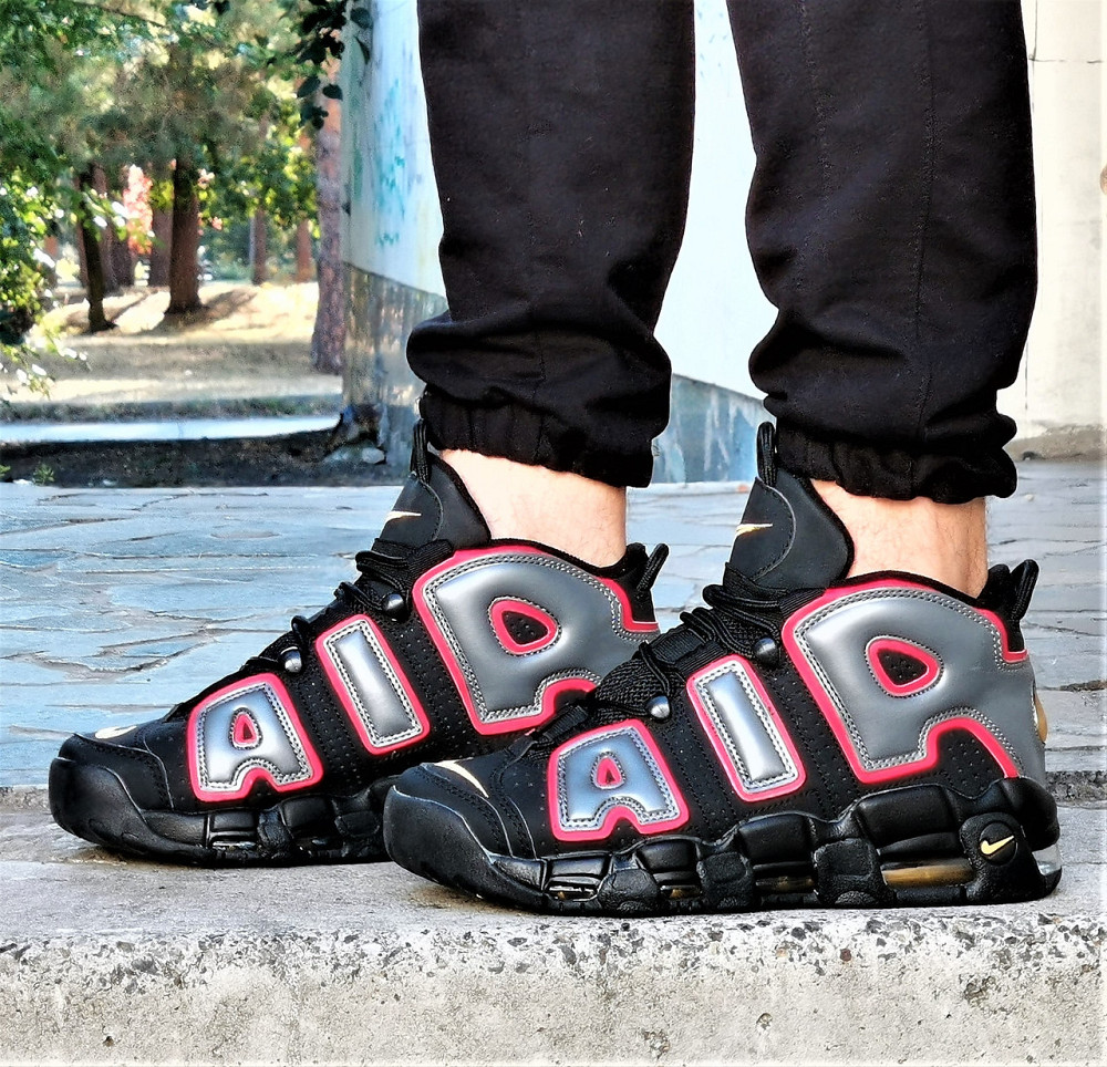 Кроссовки Nike Uptempo Чёрные Мужские Кожаные Найк с Амортизацией (размеры: 43,44,45) Видео Обзор Днепр - изображение 2